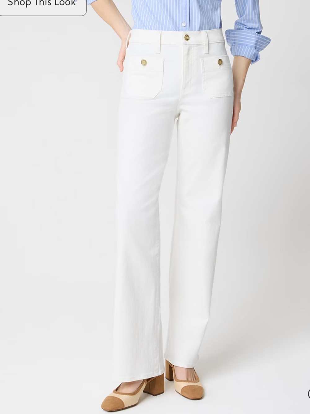 J Crew Factory Slim wide-leg Sailor jean in all-day stretch